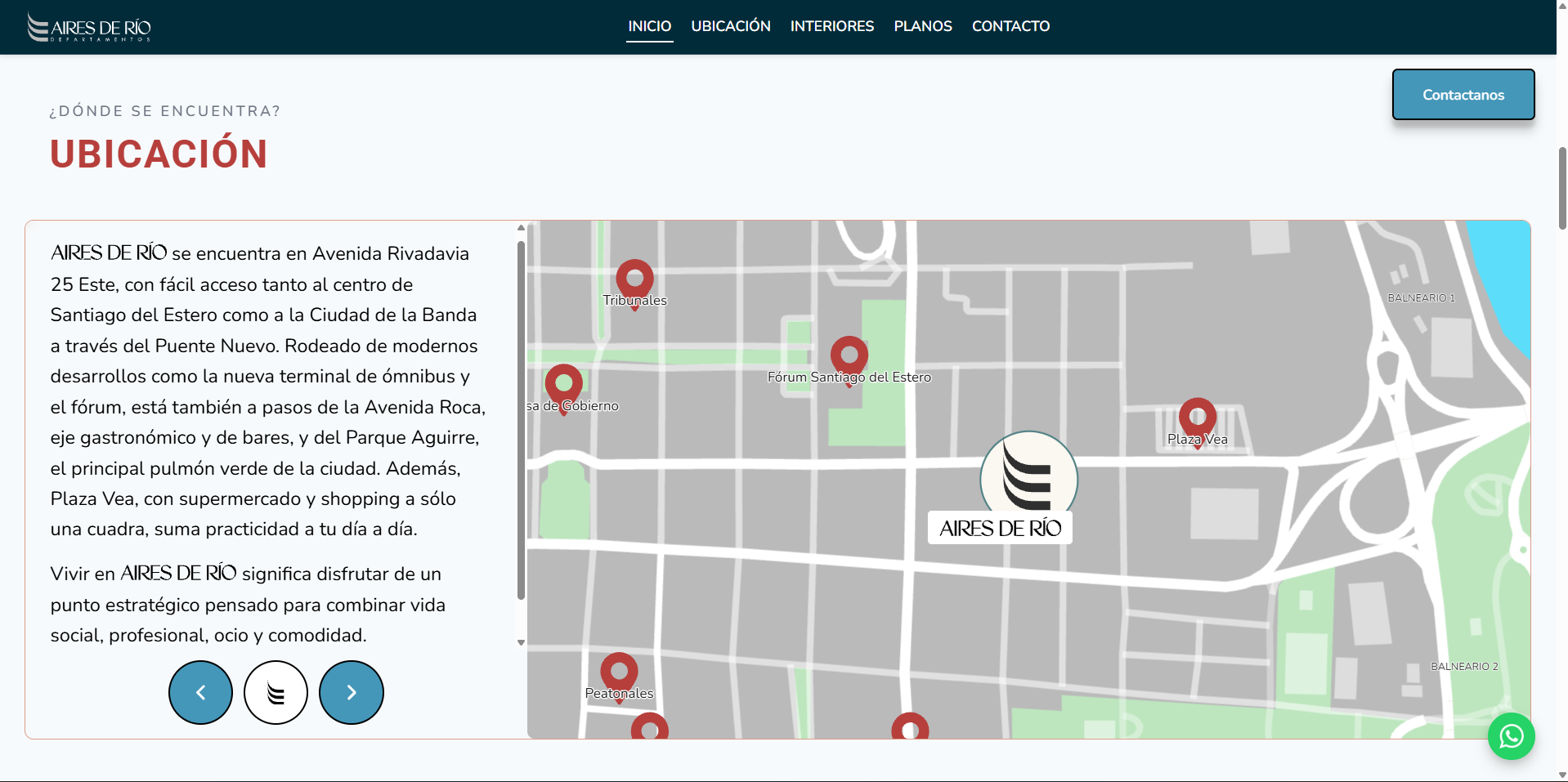 Aires de Río interactive area map