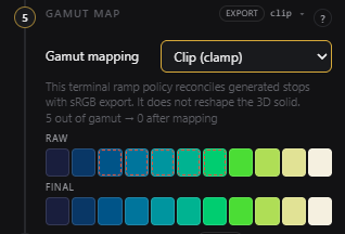 Color Lab out-of-gamut mapping preview