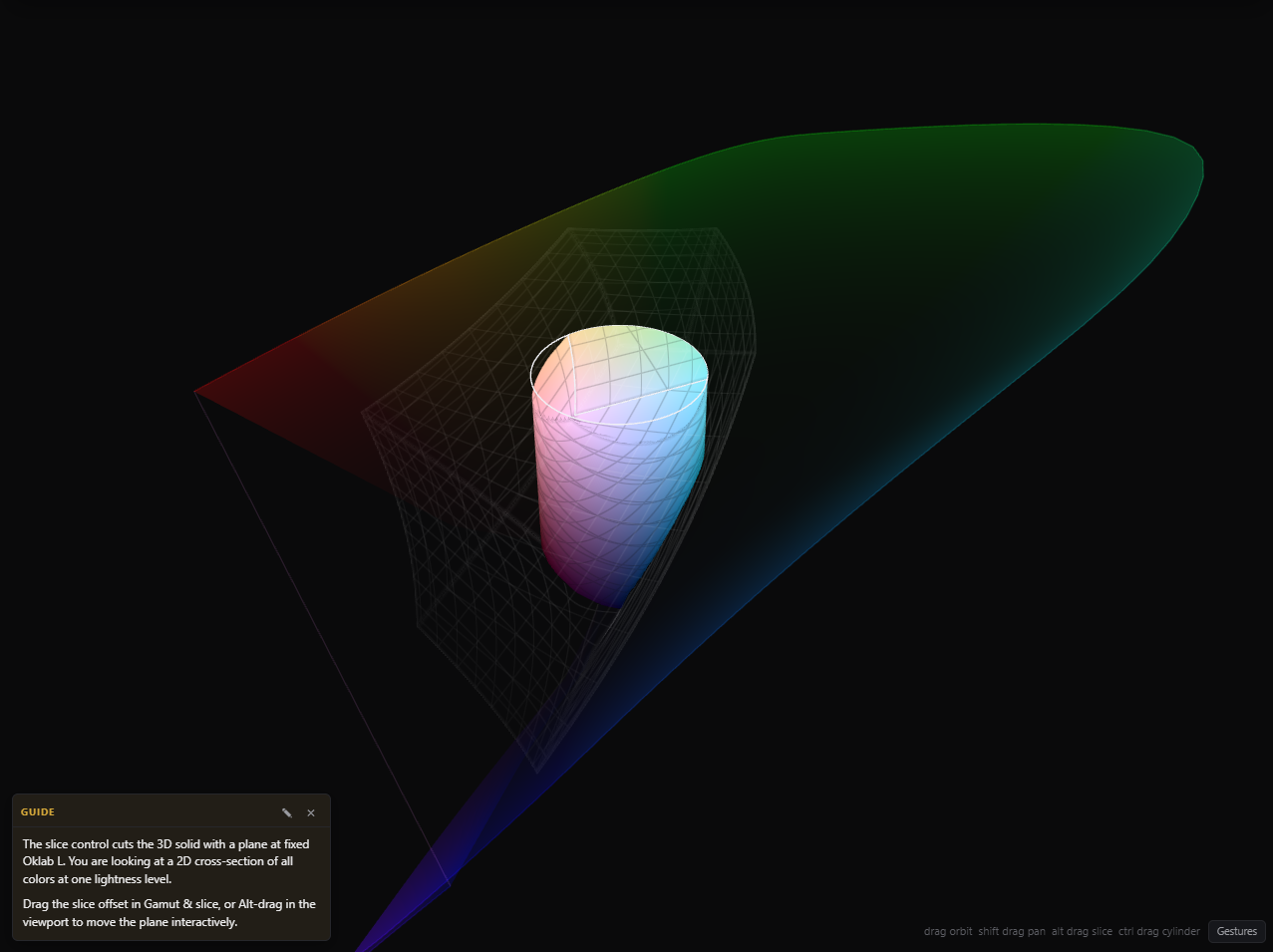 Color Lab color space morphing view